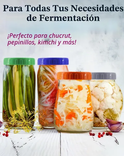 Vista 7 de Elementi Juego de 2 pesas de fermentación de vidrio fáciles de usar, ajuste perfecto para frascos Mason de boca ancha, kit de fermentación de vidrio