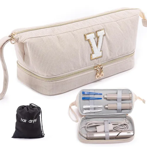 Vista 14 de Shark FlexStyle/SmoothStyle - Estuche para secador de pelo personalizado, organizador de viaje de doble capa con bolsa de secador de pelo, secadora