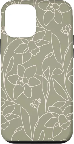 Vista 16 de Poppy Flower Line Art Modern Leaves Boho Artichoke Green Case for iPhone 17