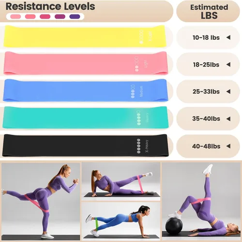 Vista 4 de Kit esencial de pilates para entrenamientos en casa, juego de equipo de pilates negro con pelota de yoga de 9 pulgadas, deslizador de pilates, banda