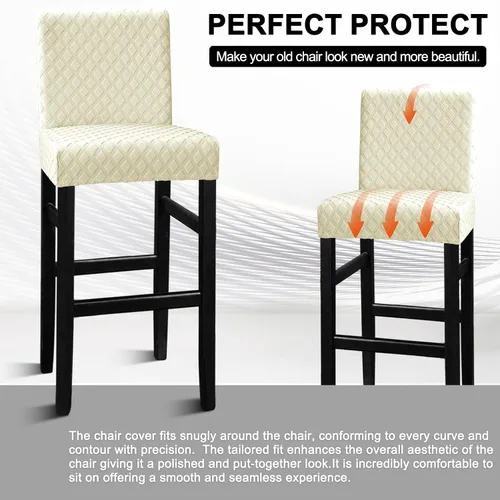 Vista 4 de Lellen - Fundas para taburete de bar de jacquard, fundas para silla de taburete de bar, fundas para silla de bar, fundas para taburete de bar