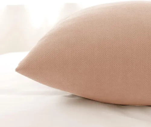 Vista 4 de AMBERIS 2 fundas de almohada (45×45cm) (sin relleno) Beige, estilo moderno 2 fundas de almohada (sin relleno) para decoración del hogar y hotel