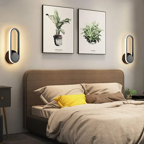 Vista 5 de XEYOU Aplique de pared moderno de 12 W, giratorio, 330°, para interiores, color negro, LED, para dormitorio, sala de estar, hotel, pasillo, pasillo