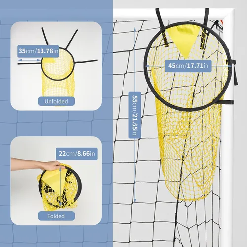 Vista 2 de COCODE 2 piezas de portería de fútbol, redes portátiles de objetivo, equipo de práctica de pelota de fútbol de esquina, objetivo de tiro de fútbol
