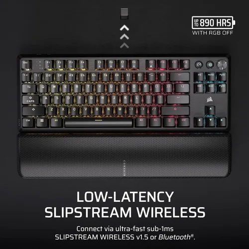 Vista 8 de Corsair K70 CORE TKL Wireless + Elgato Stream Deck Mini Bundle - Teclado mecánico para juegos sin llave con controlador de estudio para Zoom