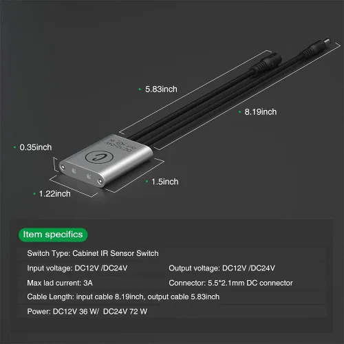 Vista 4 de Sensky Kit de iluminación de gabinete de 19.7 pies/19.7 ft, kit de tiras de luces LED flexibles con interruptor de sensor de gabinete, adaptador