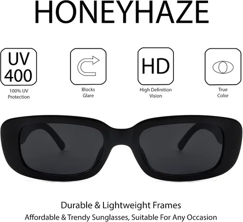 Vista 6 de Retro Rectangle Sunglasses for Women Trendy 90s Vintage Sunglasses UV400 Protection Narrow Square Frame