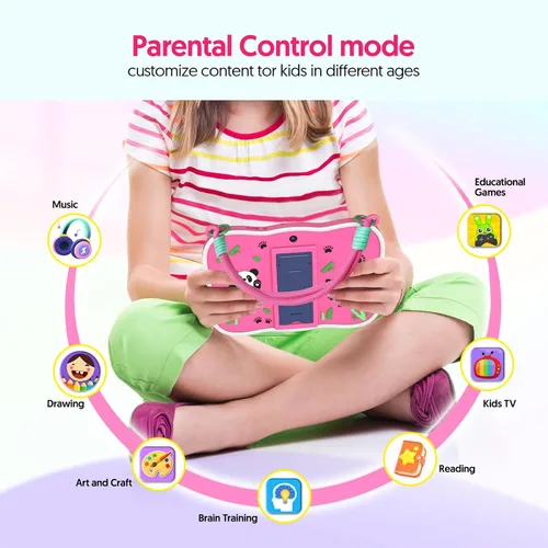 Vista 5 de 7 pulgadas Android 13 Kids Tablet, 4GB+32GB+1TB expandido, Quad-Core tableta para niños pequeños con funda a prueba de golpes, Bluetooth, WiFi
