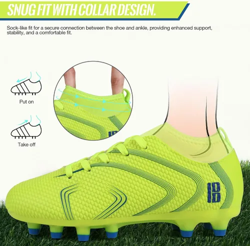 Vista 3 de brooman Zapatos de fútbol para niños y niñas, zapatos de fútbol para exteriores