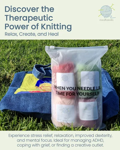 Vista 6 de mindfulknits - Kit de tejido de toalla para principiantes - Incluye hilo de tejer 100% algodón + agujas de tejer circulares y aguja de hilo