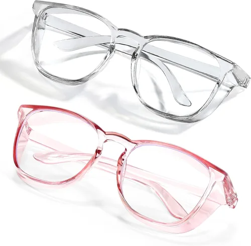 Vista 21 de Elegantes gafas de seguridad para mujeres y niñas, gafas anti-vaho, gafas protectoras, gafas transparentes