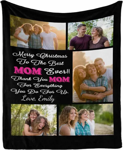 Vista 27 de InterestPrint Regalos personalizados para mamá, manta personalizada con fotos y fotos familiares, regalos de cumpleaños para el día de la madre
