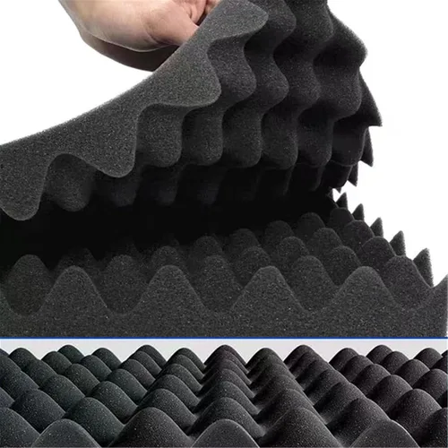 Vista 8 de Paneles de espuma amortiguadores de sonido, 1 paquete de espuma de alta densidad de 48 x 24 x 2 pulgadas, paneles de pared acústicos para reducción