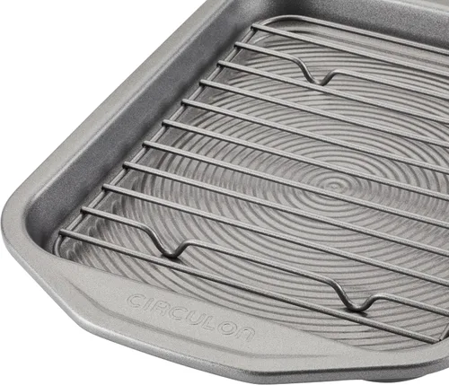 Vista 8 de Circulon Total Bakeware - Juego de horno tostador antiadherente y sartén personal para pizza, 4 piezas