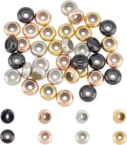 Vista 10 de SUPERFINDINGS 60 cuentas de tapón de 0.157 pulgadas (0.157 in), cuentas redondas de goma, 3 colores, cuentas deslizantes, inserto, tapón de goma