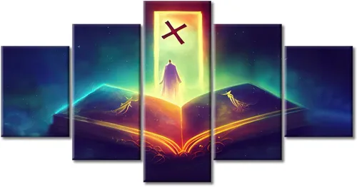 Vista 46 de TUMOVO Decoración de pared de iglesia cristiana de 3 paneles, imágenes de la resurrección de Jesús para sala de estar, dormitorio, cocina
