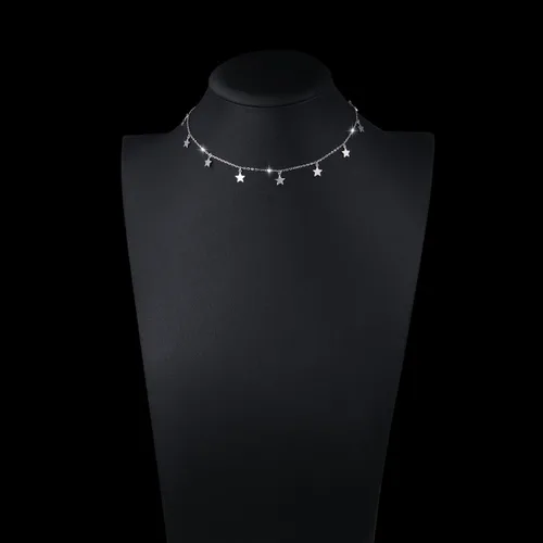 Vista 2 de Gargantilla de plata esterlina con colgante de cadena de disco para mujer, 13+3 pulgadas
