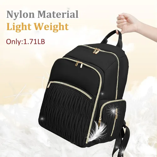 Vista 4 de miss fong Mochila para pañales – Bolsa de pañales para bebé con cambiador de pañales, mochila acolchada para pañales de viaje con 16 bolsillos Negro