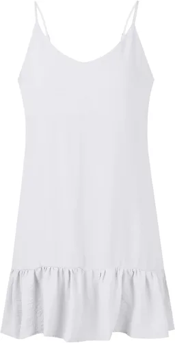 Vista 4 de Vestidos sin mangas para mujer 2023, vestidos cortos de verano, trajes de vacaciones en la playa, vestidos sexy con tirantes delgados, ropa de moda