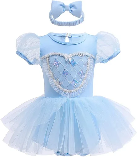 Vista 12 de Disfraz de princesa de Navidad para niñas, sirena, Bella, Sofía, para Halloween o cumpleaños, mameluco de tutú con diadema
