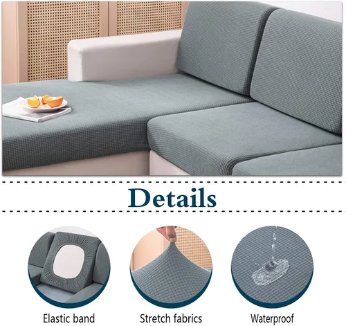 Vista 2 de Fundas de cojín para asiento de sofá, fundas de cojín impermeables para sofá, fundas de cojín elásticas para cojines individuales para respaldo
