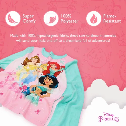 Vista 3 de Disney Conjunto de pijama de algodón ajustada de 4 piezas para niña