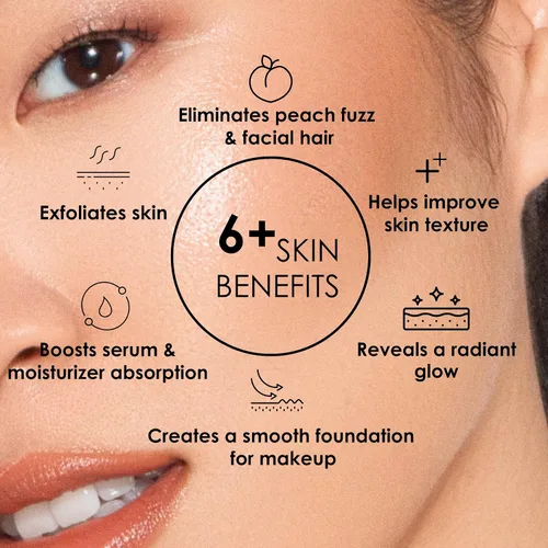 Vista 8 de JAPONESQUE Maquinillas de afeitar faciales Dermaplaner de precisión: juego de 2 unidades, 6 piezas, maquinillas de afeitar de cejas y cabello facial