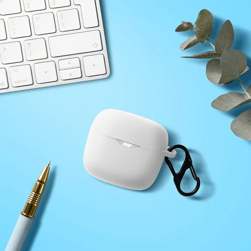 Vista 2 de kwmobile Funda compatible con JBL Tune Flex - Funda de silicona para auriculares - Blanco
