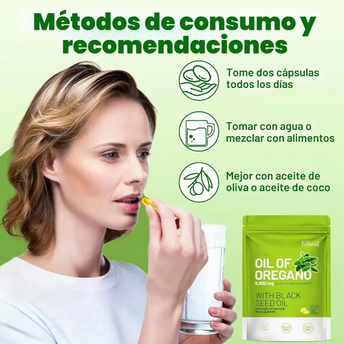 Vista 5 de Aceite de Orégano y Aceite de Semilla Negra Softgels 300