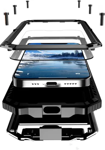 Vista 21 de Lunivop Compatible con iPhone 15 Pro Max Funda Protección Resistente a Prueba de Polvo Protector de Pantalla Integrado Soporte Resistente 360 Cuerpo