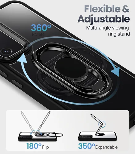 Vista 2 de Shields Up Funda para Samsung Galaxy S20 con soporte, Galaxy S20 transparente con soporte de doble anillo [ajustable y plegable] Funda protectora a
