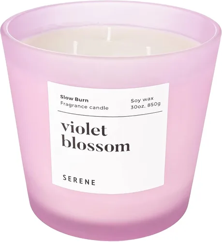 Vista 12 de Hidden Label Serene Collection - Vela perfumada grande, madera ámbar y jazmín, vela enorme de 30 onzas con 3 mechas, velas de soja natural