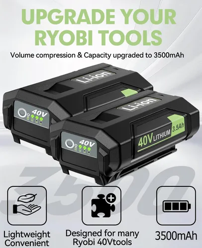 Vista 2 de 40V OP40401 Reemplazo para batería Ryobi 40V 3.5Ah Compatible con Ryobi 40V Volt batería de litio OP40602 OP40601 OP40605 OP4026 OP40201 OP4040