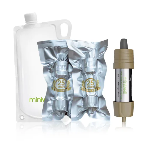 Vista 16 de Miniwell Filtro de agua portátil L630 con embalaje al vacío mejorado, almacenamiento de 25 años, opciones de uso versátiles y duraderas, paquete