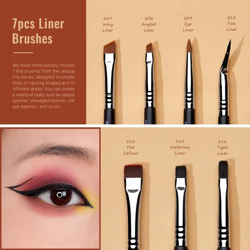 Vista 8 de Jessup Pinceles de maquillaje T336 con cepillo de ojos profesional Set T341