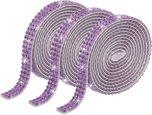 Vista 60 de MECCANIXITY 3 rollos de cinta de diamantes de imitación autoadhesiva de 3 yardas y 0.315 in para proyectos de artes y manualidades, pasteles de Beige