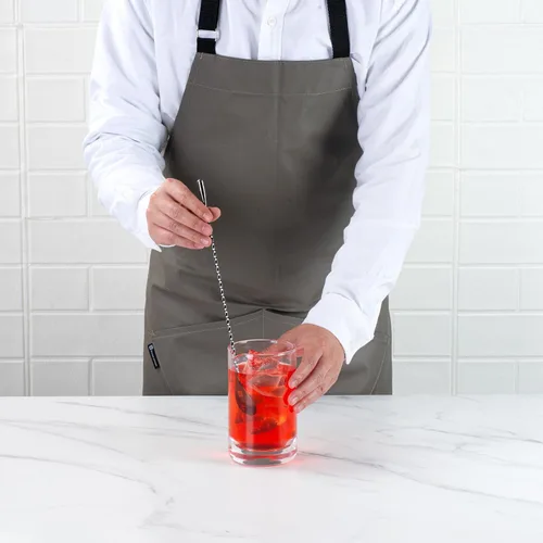 Vista 5 de Restaurantware Bar Lux - Cuchara de barra de 12 pulgadas, 1 cuchara agitadora de cóctel con mango de sacacorchos, cuchara mezcladora larga de acero