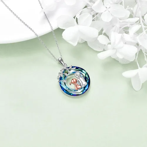 Vista 5 de CRMAD Regalos para hermanas de hermano para hermana, collar de plata de ley, joyería para regalos de cumpleaños y Navidad