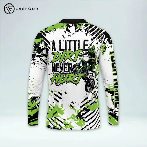 Vista 3 de LASFOUR Camiseta de motocross personalizada 3D para niños y jóvenes, camiseta de carreras de motocross para niños y jóvenes, camiseta de conducción