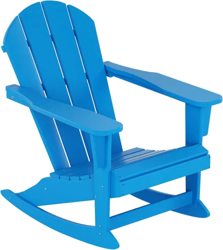 Vista 200 de WestinTrends Silla mecedora Malibu de poliéster para exterior/patio Adirondack, Negra