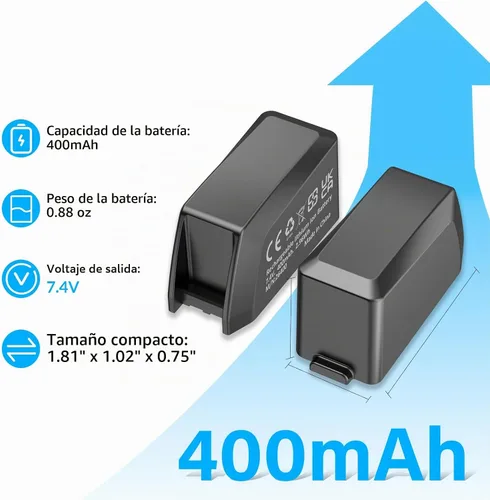 Vista 3 de Paquete de 2 baterías de repuesto de 400 mAh con cargador de doble puerto para SRAM eTap AXS
