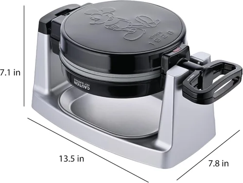 Vista 9 de Mickey Mouse Waffle and Donut Maker con 3 juegos de platos de cerámica antiadherentes extraíbles