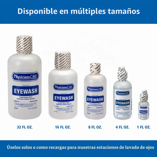 Vista 3 de PhysiciansCare 24-101, solución para enjuague ocular, frasco de 16 onzas