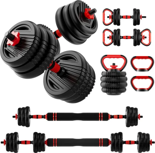 Vista 10 de Juego de mancuernas ajustables, peso libre de 20/30/45/70/90 libras 20LBS(10LB par)
