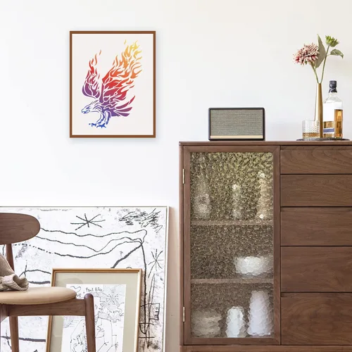 Vista 5 de FINGERINSPIRE Plantilla de águila de 11.7 x 8.3 pulgadas, plantilla de plástico con patrón de águila de fuego, plantillas de pared de animales