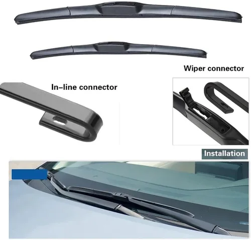 Vista 4 de Juego de 3 limpiaparabrisas delantero y trasero compatible con Nissan Juke F15 2010-2016 limpiaparabrisas de 22 pulgadas + 14 pulgadas + 12 pulgadas