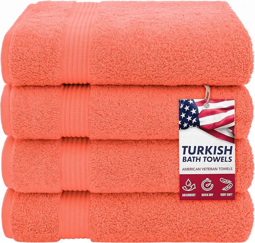 Vista 56 de Juego de toallas American Veteran Towel, de lujo, 6 piezas de algodón 100 % turco para máxima suavidad y absorción, para hotel y spa