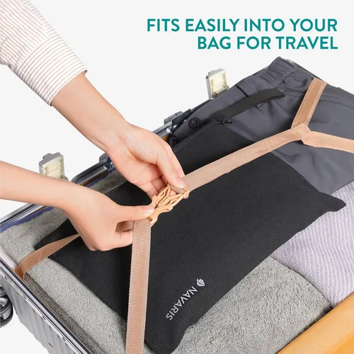 Vista 3 de Navaris Esterilla de yoga plegable para viajes, tapete de ejercicio de 1/16 pulgadas de grosor para pilates, entrenamiento, gimnasio, fitness