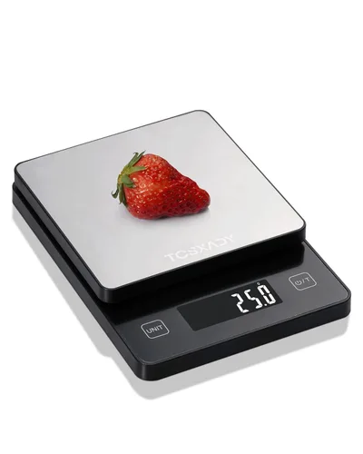 Vista 9 de Báscula de alimentos, báscula digital de cocina de 11 libras con pantalla LCD de 6 unidades y función de tara, diseño compacto para hornear, cocina