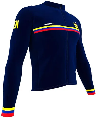 Vista 2 de ScudoPro Camiseta de ciclismo Pro Thermal de manga larga con código de país Venezuela para hombre